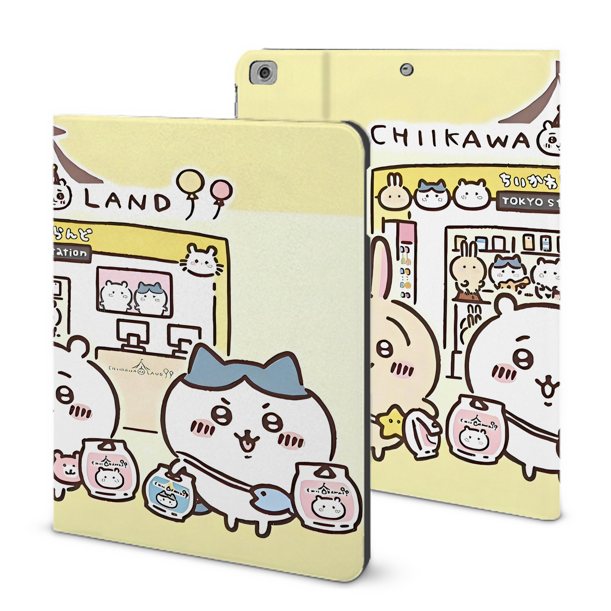 （画像用） ちいかわ Chii-kawa IPad ケース ブック型 PUレザー TPU 耐衝撃 軽量 薄型 ペン収納なし 全面保護 IPad 各モデル対応